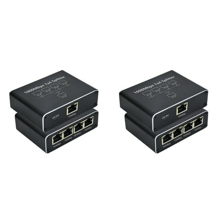 2X 5 Port Gigabit Ethernet Switch with USB Power Cable, 1000Mbps Splitter 1 to 4 Out , for Cat 5/5E/6/7/8