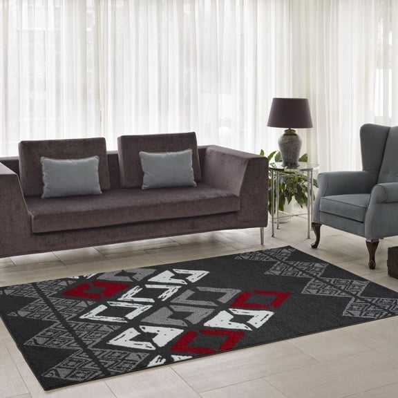 Ladole Rugs Diamond Style Geometric Smooth Innovative Area Rug Carpet in Grey, 3x5(2'7" x 4'11", 80cm x 150cm)