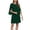 06-Green1550, variant on XIAONU Split Bell Sleeve Shift Dress for Women Round Neck Loose Straight Mini Dress