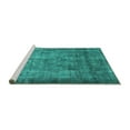 thumbnail image 2 of Ahgly Company Machine Washable Indoor Square Oriental Turquoise Blue Industrial Area Rugs, 7' Square, 2 of 4