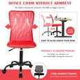 thumbnail image 6 of Ergonomic Desk Chair Height Adjustable Mesh Home Office Chair with Lumbar Support, Mid Back Armless Executive Rolling Swivel Chair, Red, 6 of 8
