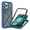 Blue, variant on TECH CIRCLE Case for For iPhone 15 Built-in Screen Protector, Hybrid Rugged Full Body Drop Protection Shockproof Anti-Scratch Transparent Clear PC Back Cover for Apple iPhone 15 6.1" 2023,Red