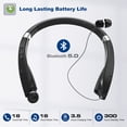 thumbnail image 3 of Auriculares Bluetooth con banda para el cuello Dpvisn, plegables, inalámbricos, negros, 3 of 7