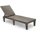 thumbnail image 2 of Uforic Outdoor Poly Resin Single Chaise Lounge, Light Brown Woodgrain Texture, Polypropylene Resin, 2 of 6