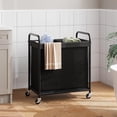 thumbnail image 6 of 2-Section 100L Rolling Laundry Sorter with Removable Liner Bag, Steel Frame with Handle, 6 of 7
