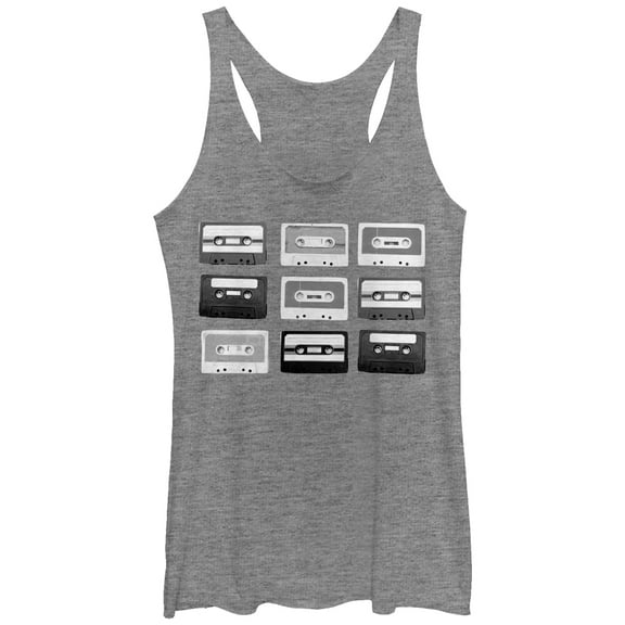 Women's Lost Gods Cassette Tape Parade Racerback Tank Top Gray Heather Medium