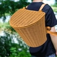 thumbnail image 6 of Zxpjkyu PP Basket Outdoor Backpack Hand Woven with Shoulder Straps 13.4x9.4x13.7inch for, 6 of 9