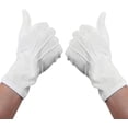 thumbnail image 6 of senkary 3 pairs white nylon cotton gloves band costume formal dress parade inspection gloves for women men, 6 of 7