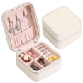 thumbnail image 2 of Mini estuche de viaje para joyas, caja de almacenamiento de exhibición ligera, joyero pequeño para EstiloE-Blanco jinwen Estuche de viaje para joyería, 2 of 8