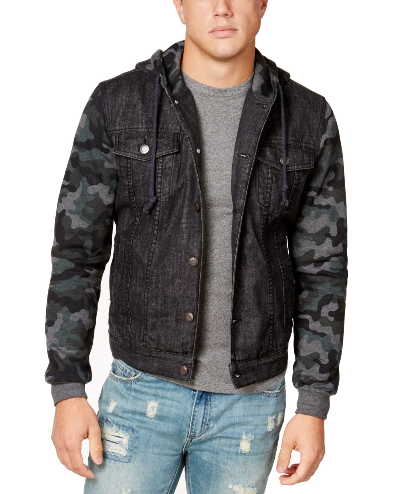 denim jacket camo sleeves