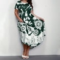 thumbnail image 3 of Ruimatai Robe Décontractée Grande Taille pour Femmes Manches Courtes Col Rond Été Fluide Confortable Élégante Imprimée Plage Fête T-Shirt Robe, 3 of 9