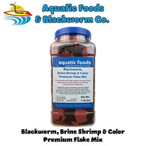 45% Blackworm & Red Brine Shrimp & Color Flake Mix for Cichlids, Discus, for All Community Tropical Fish. Aquatic Foods/Zeigler Flakes…1-lb 2oz Lg Jar