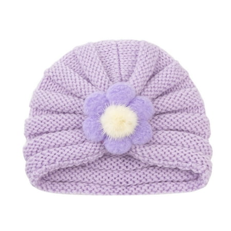 

BIZIZA Baby Hats Toddler Beanie Knitted Knitted Caps Cartoon Print Cute for 6M-3Y Child Purple One size