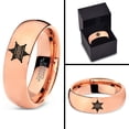 thumbnail image 4 of Tungsten Sheriff Deputy Authoriy Crest Badge Band Ring 7mm Men Women Comfort Fit 18k Rose Gold Dome Polished, 4 of 4