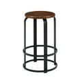 thumbnail image 6 of Walker Edison 26" Metal and Wood Round Kitchen Bar Stools - Dark Coffee/ Black, 6 of 10