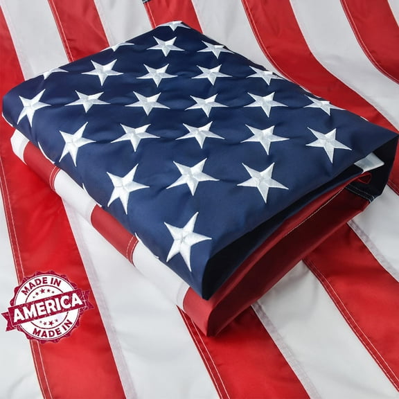 TOPFLAGS 6x10 feet 50 stars American Flag,Embroidered 210D Embroidered Stars,Sewn Stripes,3 Brass Grommets,Indoor/Outdoor,Vibrant Colors,Quality Polyester,US USA Flag