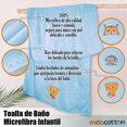 thumbnail image 2 of Toalla de baño para niños MELOCOTTON HOGAR Microfibra Azul Claro - Oso, 2 of 3