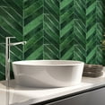 thumbnail image 5 of 10pcs Chevron Peel and Stick Backsplash Tiles 11.4"×9", Stick on Backsplash Self Adhesive Wall Tile for Kitchen Bathroom Office - 10 Sheets, Deep Green, 5 of 8