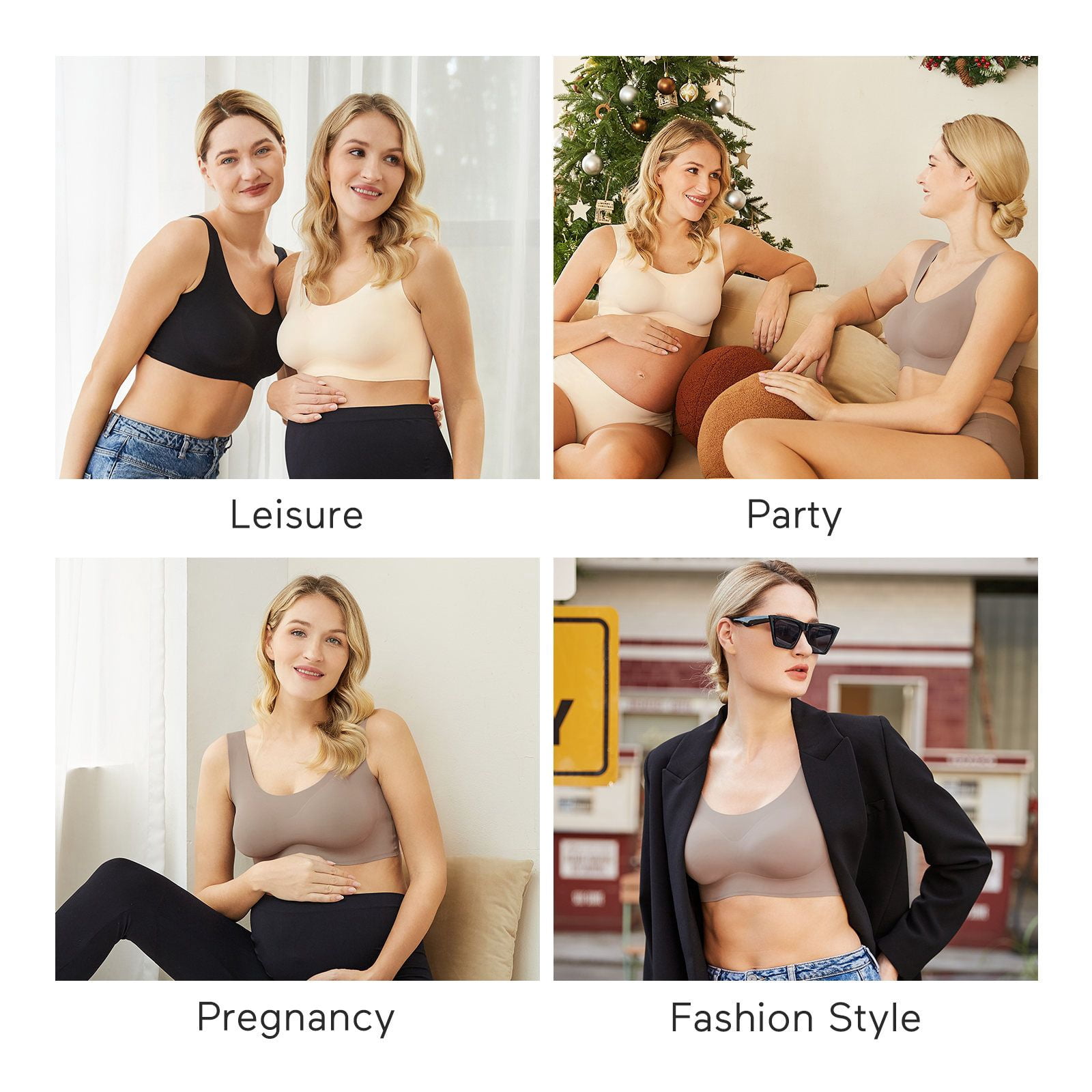 Momcozy Seamless Bras, Wireless Soft Daily Bra, Leisure Invisible Full-Coverage Bra, Black 3XL