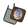 thumbnail image 2 of Carolines Treasures 7151PTHD Snowman with Pomeranian Winter Snowman Pair of Pot Holders , 7.5HX7.5W, multicolor, 2 of 3