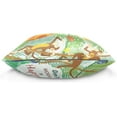 thumbnail image 2 of Monkeys Giraffe Chameleons and Parrots Velvet Oblong Lumbar Plush Throw Pillow Cover/Shams Cushion Case - 16" x 16" - Decorative Invisible Zipper Design for Couch Sofa Pillowcase Only, 2 of 5