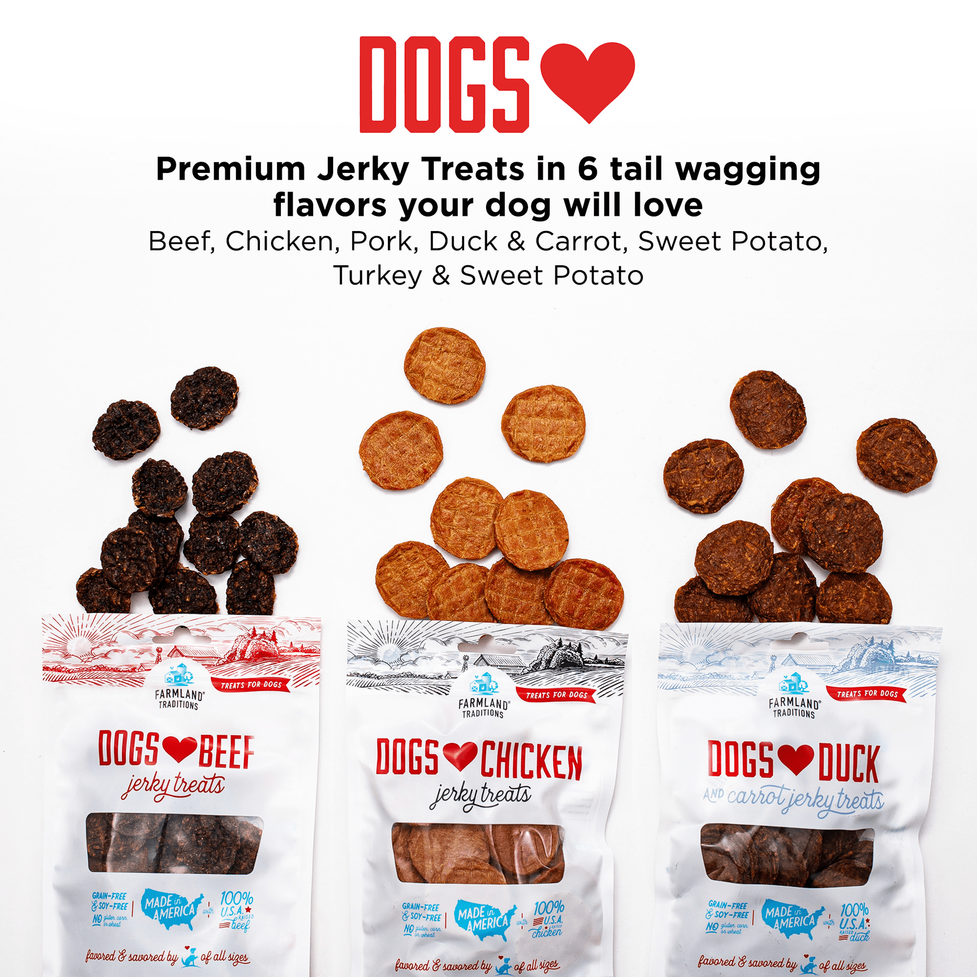 Farmland Traditions Dogs Love Beef Jerky Dog Treats with Only 4 Ingredients and No Fillers, 2.5 Pound Bag