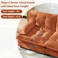thumbnail image 6 of MIKIBAMA 138" Orange 4-Seater Chenille Modular Sectional Sofa Cloud Design Button Seat Cushions Solid Wood Frame for Living Room, 6 of 10