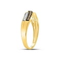 thumbnail image 3 of Solid 10k Yellow Gold Round Chocolate Brown Diamond Band Engagement Wedding Anniversary Ring 1/4 Ct. - Size 5, 3 of 5