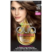 Garnier Olia Oil Powered Permanent Hair Color Kit, 6.03 Light Neutral Brown