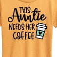 thumbnail image 3 of Instant Message - This Auntie Needs Her Coffee  - Women's Short Sleeve Graphic T-Shirt, 3 of 7