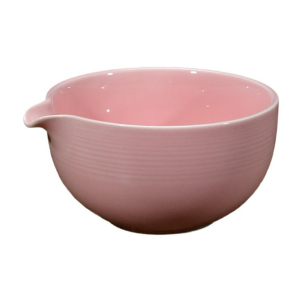 Cuenco de cerámica para matcha, accesorio para la ceremonia del té, 560 ml, pico vertedor. Rosa