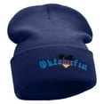 thumbnail image 4 of Oktoberfest Love Embroidered 12 inch Acrylic Cuffed Long Beanie - Navy OSFM, 4 of 5