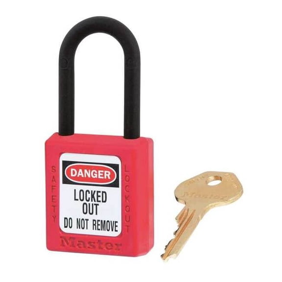 Master Lock Lockout Padlock,KA,Red,1-3/4"H,PK3 406KAS3RED