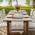 thumbnail image 4 of Table Runners 72 Inches Long Dress Scarves, Yellow Grey Geometric Farmhouse Kitchen/Dining Table Runner, Coffee Tablerunners, Boho Vintage Country Flowers Leaves 16x72 Inch, 4 of 9