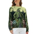 thumbnail image 6 of Oogie Boogie Sweatshirts for Women Long Sleeve Crewneck Raglan Sweater Graphic Pullover Casual Comfy Tops XL, 6 of 7