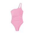 thumbnail image 3 of Hicidod One Piece Swimsuit for Women Tummy Control One Shoulder Bathing Suits Fashion Solid Modest Full Coverage Keyhole Swimwear, 3 of 4