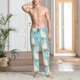 thumbnail image 2 of Balery White Geese and Flower Pantalones de pijama para hombre, pijama ultraligero, pantalón de descanso-Medium, 2 of 6