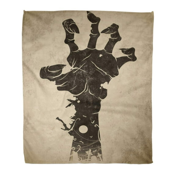 LADDKE Flannel Throw Blanket Evil Vintage Halloween Zombie Hand Spooky Monster Horror Devil Soft for Bed Sofa and Couch 58x80 Inches