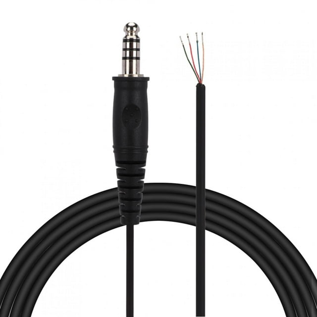 Cable para auriculares de helicóptero NikouMX Cable de repuesto para bricolaje resorte auriculares para helicóptero Cable militar