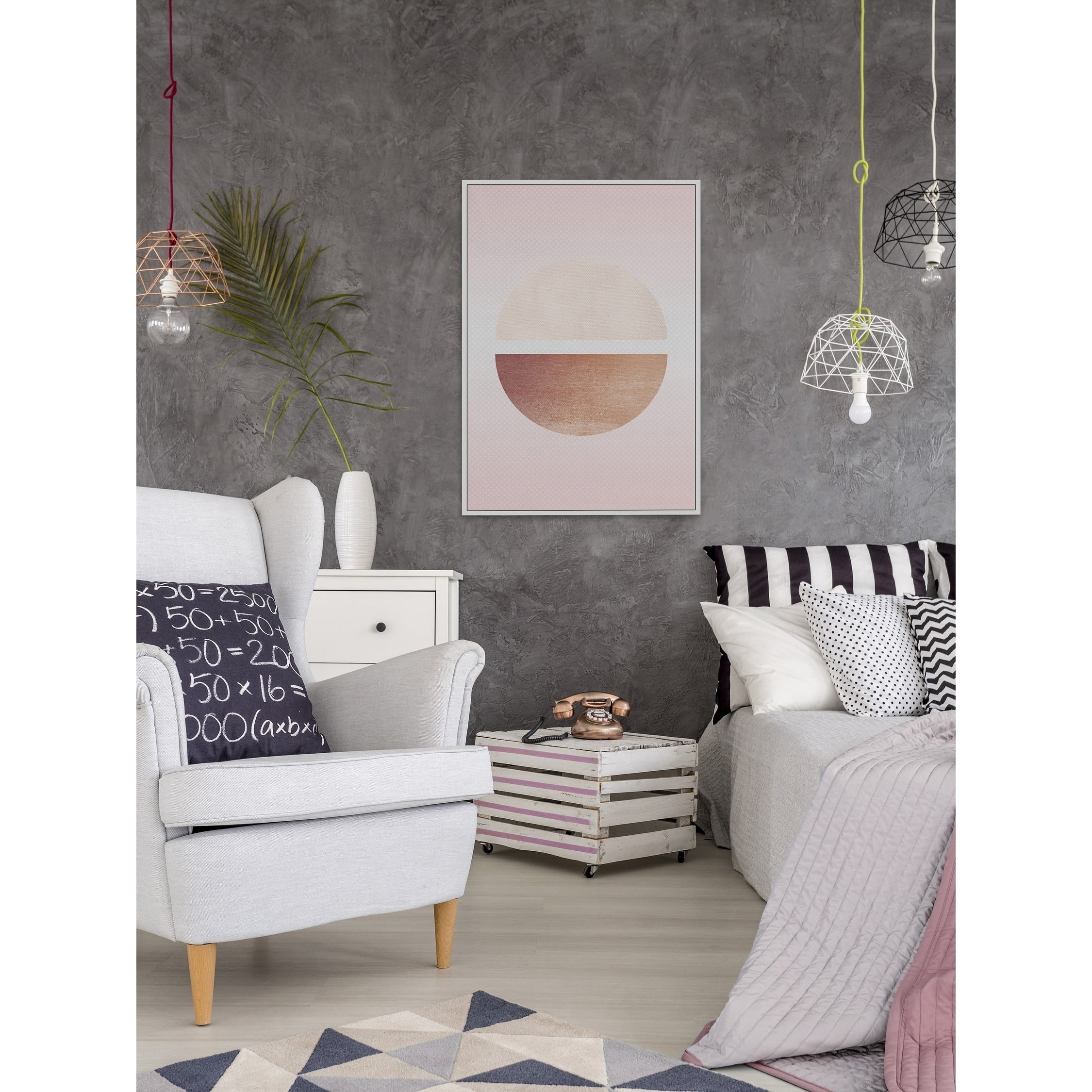 Lune Decroissante Floater Framed Painting Print on Canvas