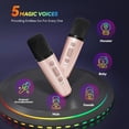 thumbnail image 4 of Máquina de karaoke Peski portátil Bluetooth con 2 micrófonos, oro rosa, 4 of 8