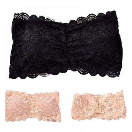 

Stibadium Women Lace Bandeau Bra Tube Top Bra Stretchy Strapless Bandeau for Daily Favor