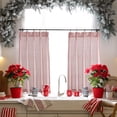 thumbnail image 1 of Cortinas de cocina LIMON HOME con rayas burdeos de 76 cm de largo, 1 of 5