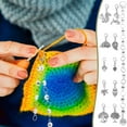 thumbnail image 4 of 2 Set Acrylic Number Bead Knitting Row Counter Chains & Alloy Autumn Theme Tree of Life/Mushroom/Acorn Charm Locking Stitch Markers Silver, 4 of 5