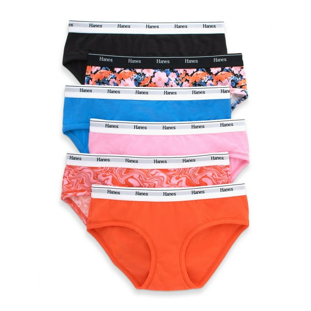 Hanes Originals Women's Hipster Underwear, Breathable Cotton Stretch, 6
