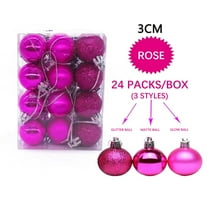 Opehuo 24PCS Quality Christmas Balls Ornaments,Shatterproof Christmas Tree Pendants, Christmas Baubles Balls Ornaments Set,Hanging Balls for Holiday Wedding Party Decoration(1.8",Hot Pink)
