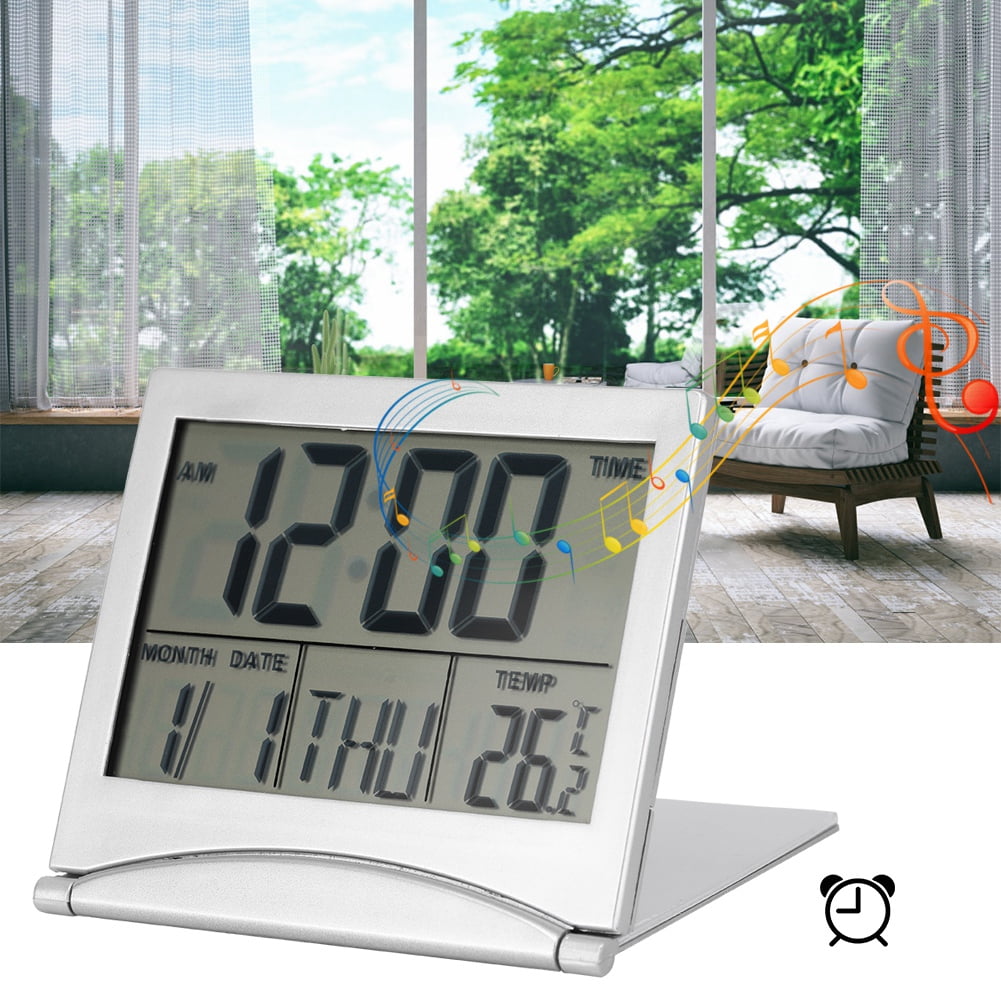 Réveil De Voyage Numérique Portable - LCD Avec Température Et Date - Compact Bureau - Neuf