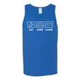 thumbnail image 2 of Eat Sleep Game Video Gamer Gift Fan Pop Culture Mens Graphic Tank Top, Royal, X-Large, 2 of 3