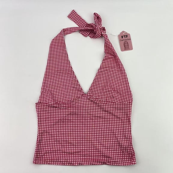 VTF Camisoles,Women Halter Going Out Tops Sexy Deep V Neck Sleeveless Open Back Crop Tank Top