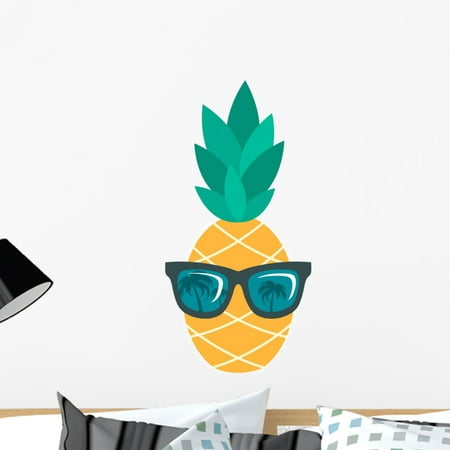 Pineapple with Sunglasses Wall Decal Wallmonkeys Peel and Stick Graphic (24 in H x 24 in W) WM502873